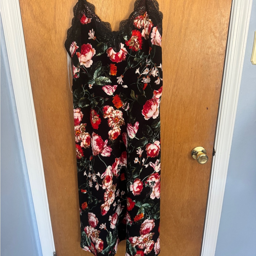 Anthropologie Lace Trim Floral Dress